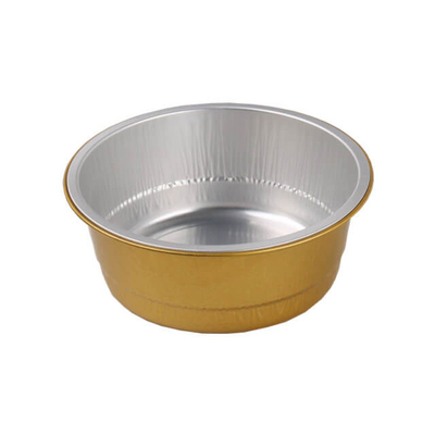 450ml カラフルなアルミ ホイルの食品容器 Smoothwall の蓋が付いている使い捨て可能なプディング ベーキング カップ