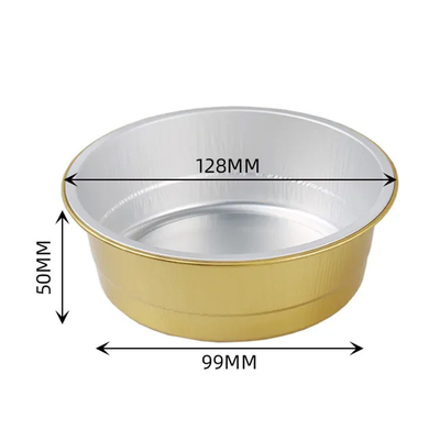 450ml カラフルなアルミ ホイルの食品容器 Smoothwall の蓋が付いている使い捨て可能なプディング ベーキング カップ